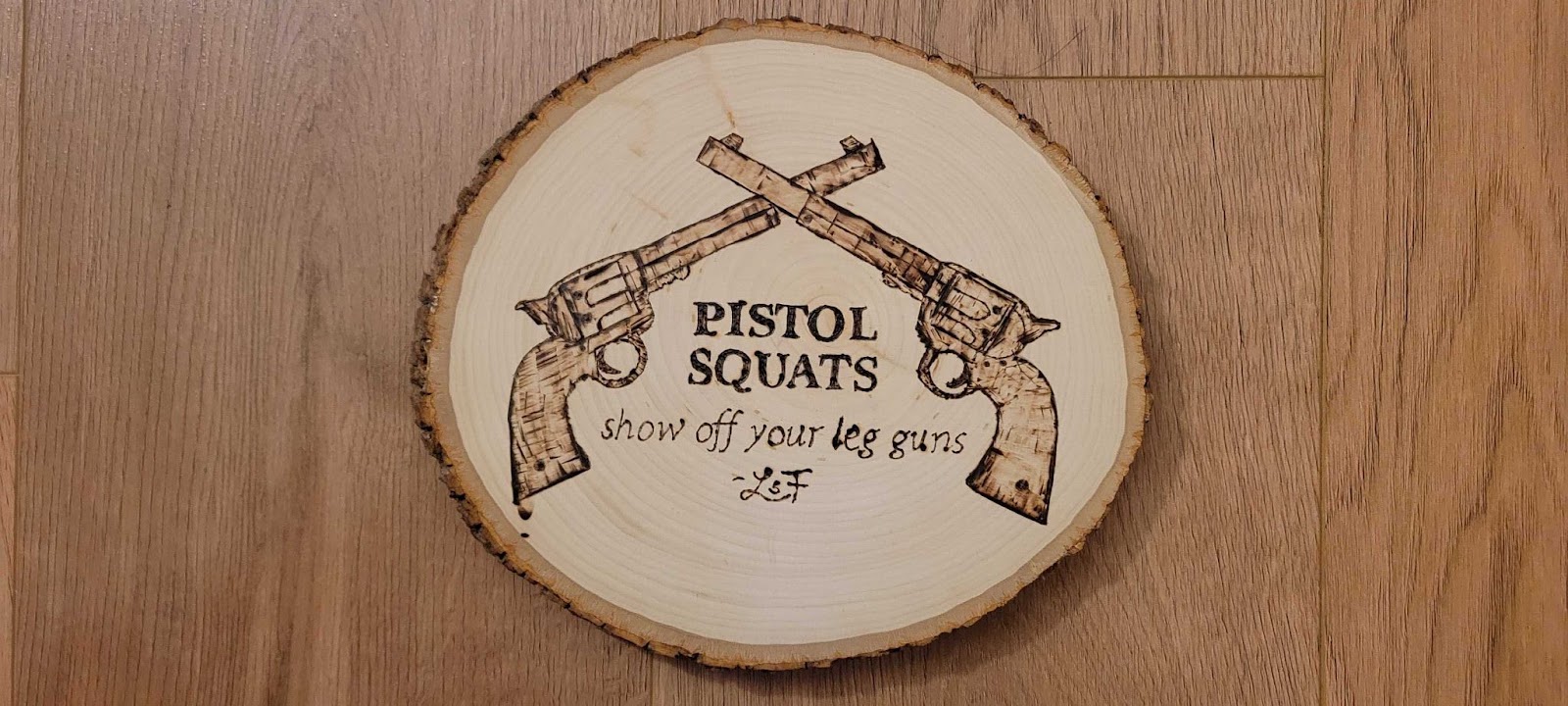 Example of what someone on our team made during the wood burning class!
