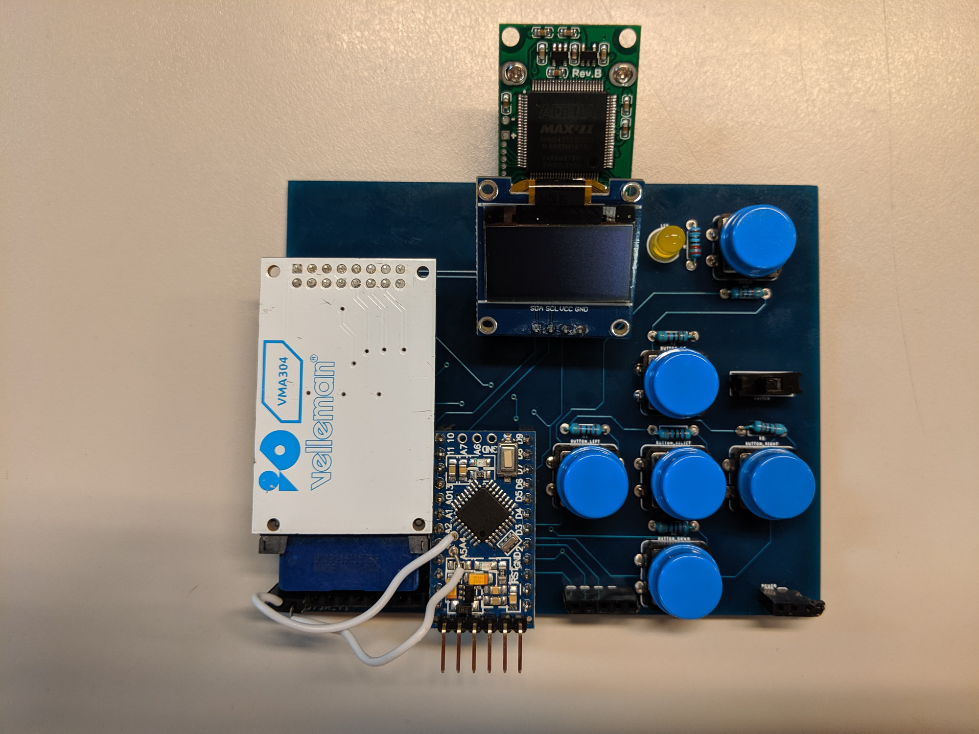 Fully assembled camera on PCB