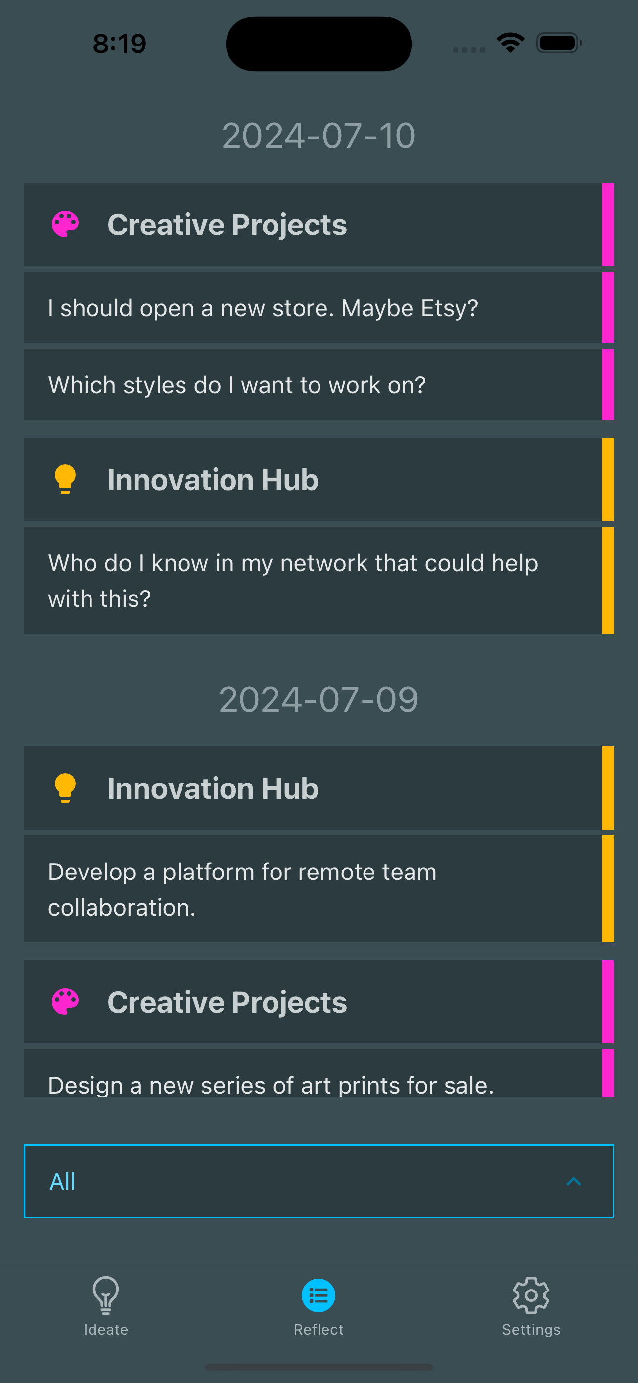 App Screenshot: Reflect