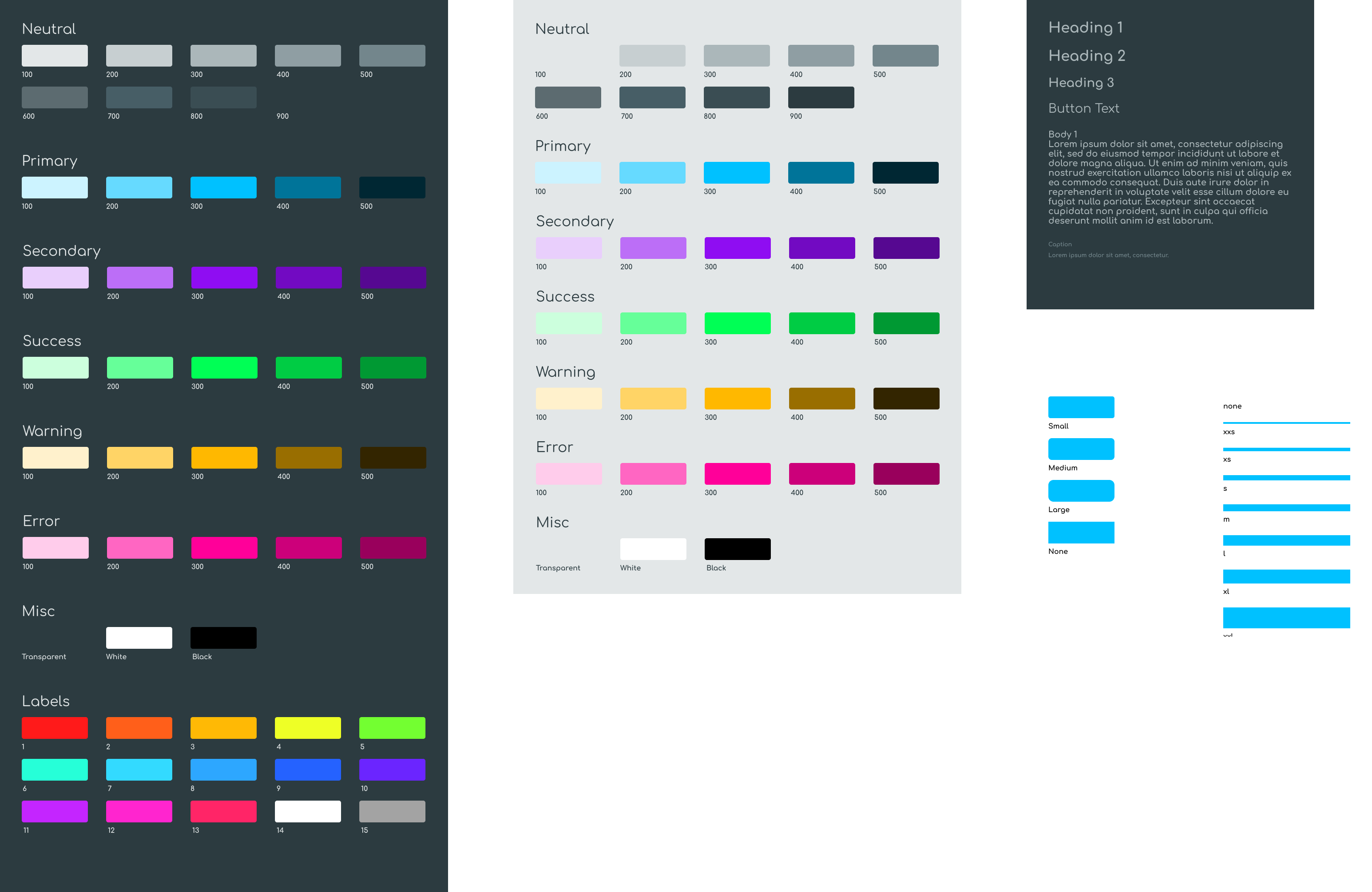 Figma Screenshot: Dark and light color themes