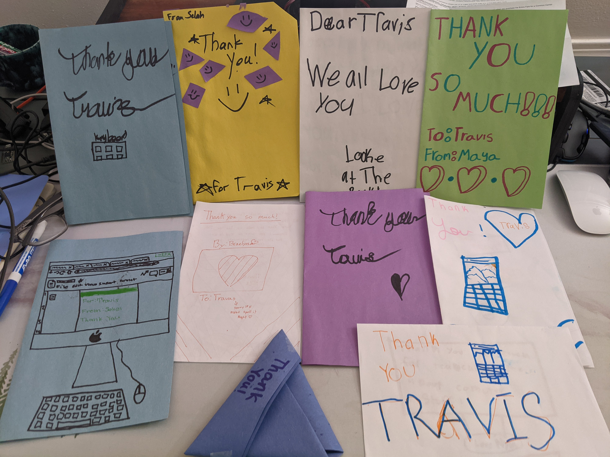 Thank you cards from the Dottie Rose summer camp