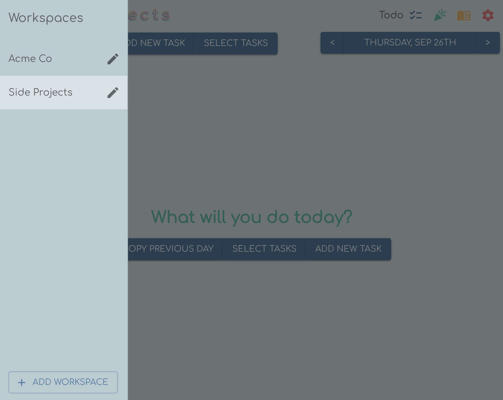 Support for Multiple Workspaces