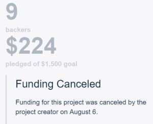 Kickstarter Taret Missed